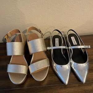 Silver and Gold Women's Sandals and Flats